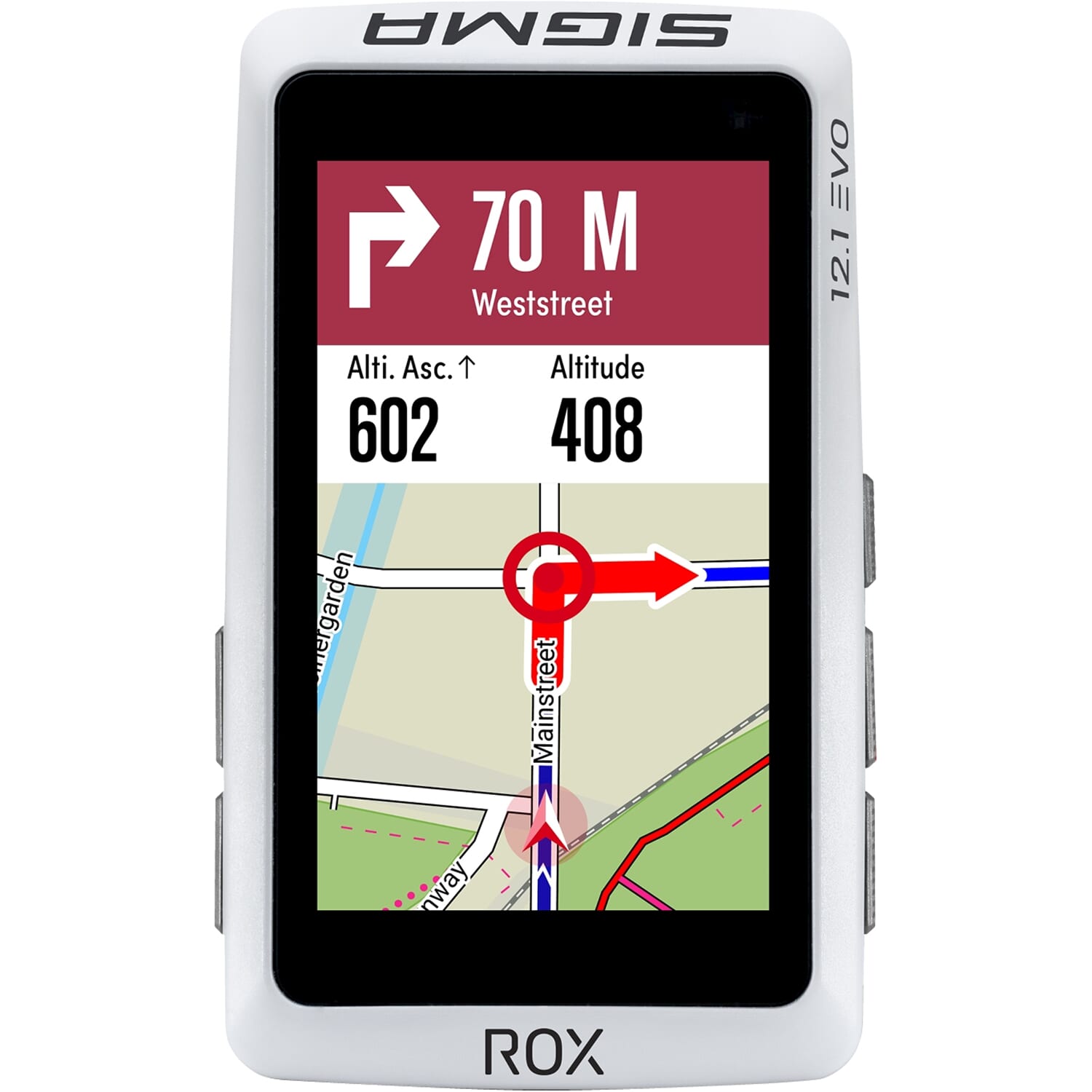 Sigma fietscomputer ROX 12.1 EVO GPS White Basic