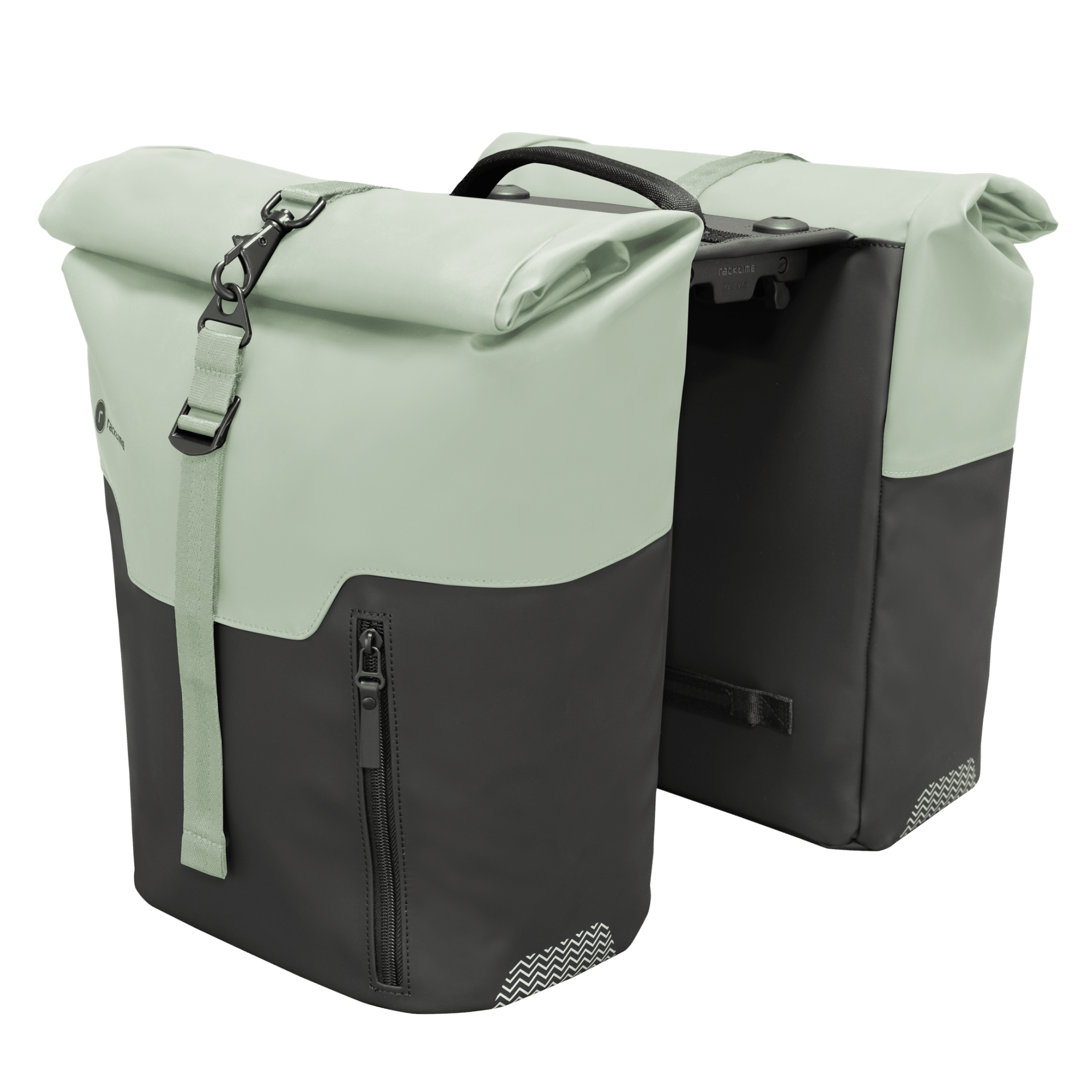 Racktime Fietstas Dubbel Virgil Zwart/Pistache