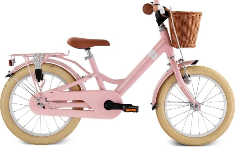 Puky Youke Classic 16 kinderfiets retro roze — 8,2 kg, aluminium, terugtraprem en V-brake. Vanaf 4 jaar. Gratis verzending vanaf €49,-