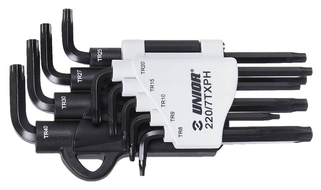 Unior stiftsleutelset, tx in kunststof houder 220/7txph tx8