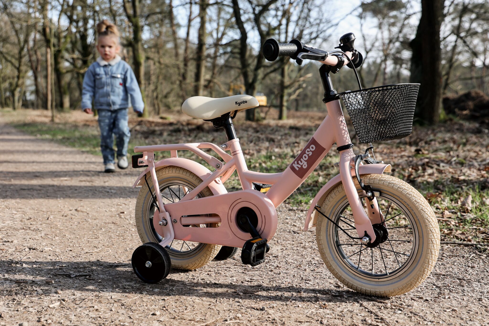 Kinderfiets Kyoso Sparkle 12 inch met remnaaf - Mat Roze