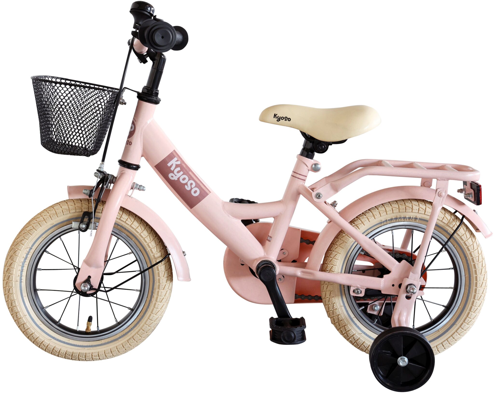 Kinderfiets Kyoso Sparkle 12 inch met remnaaf - Mat Roze