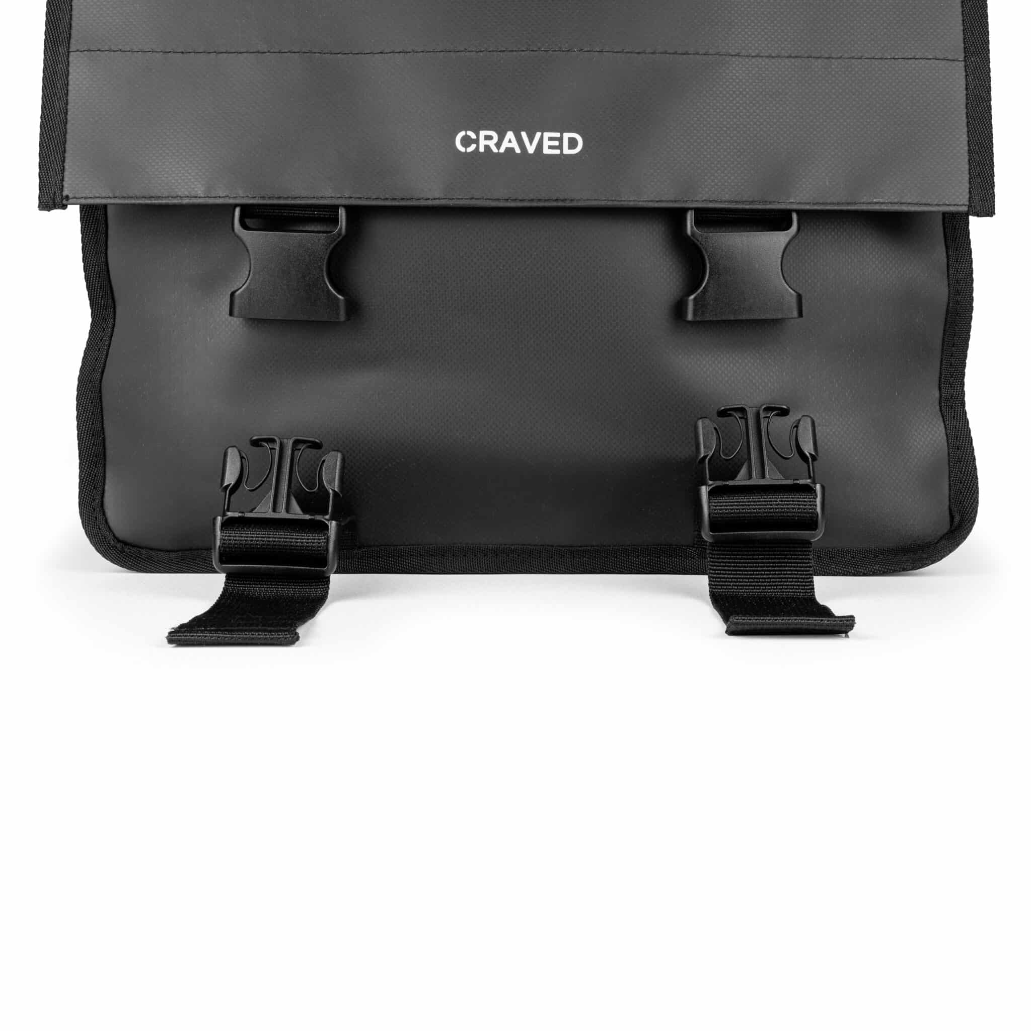 Craved Dubbele Fietstas Flow – Zwart – 38 Liter