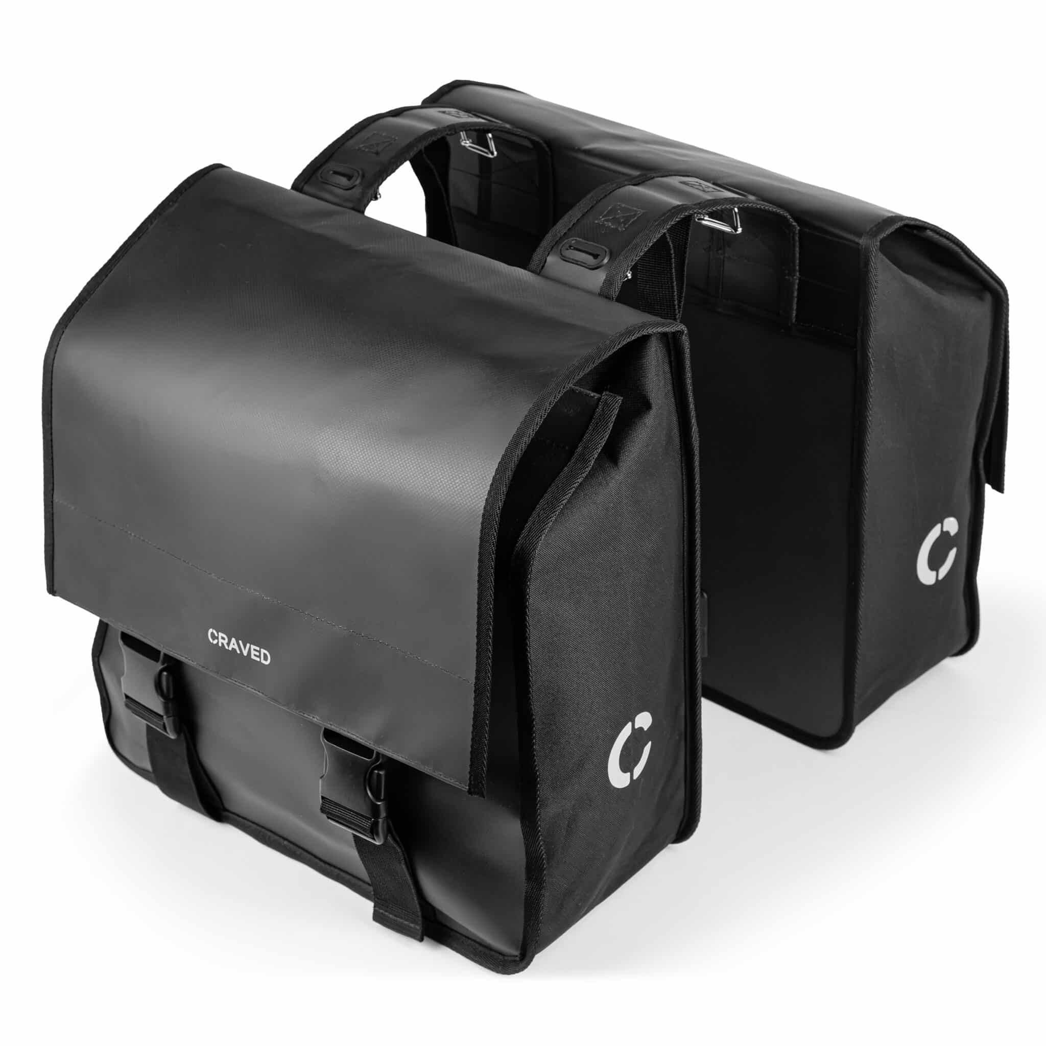 Craved Dubbele Fietstas Flow – Zwart – 38 Liter