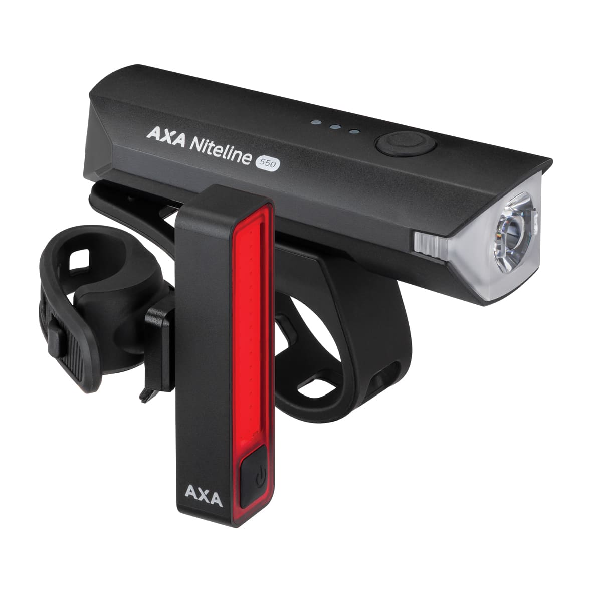 Axa Verlichtingset Niteline 550 USB-C Oplaadbaar 550 Lumen 5500m