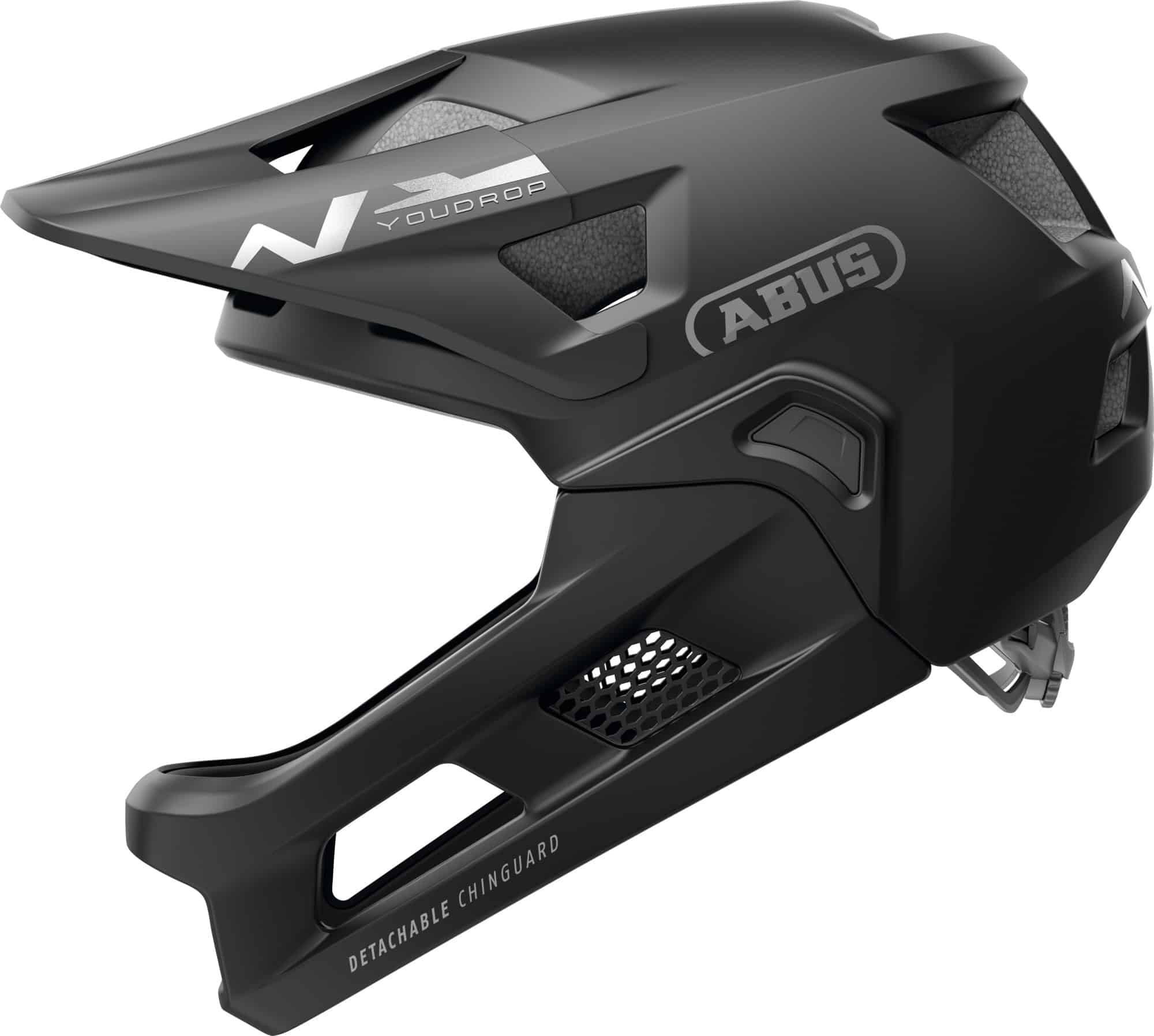 Abus Kinder MTB Helm YouDrop FF Muted Zwart Maat S 48-55cm