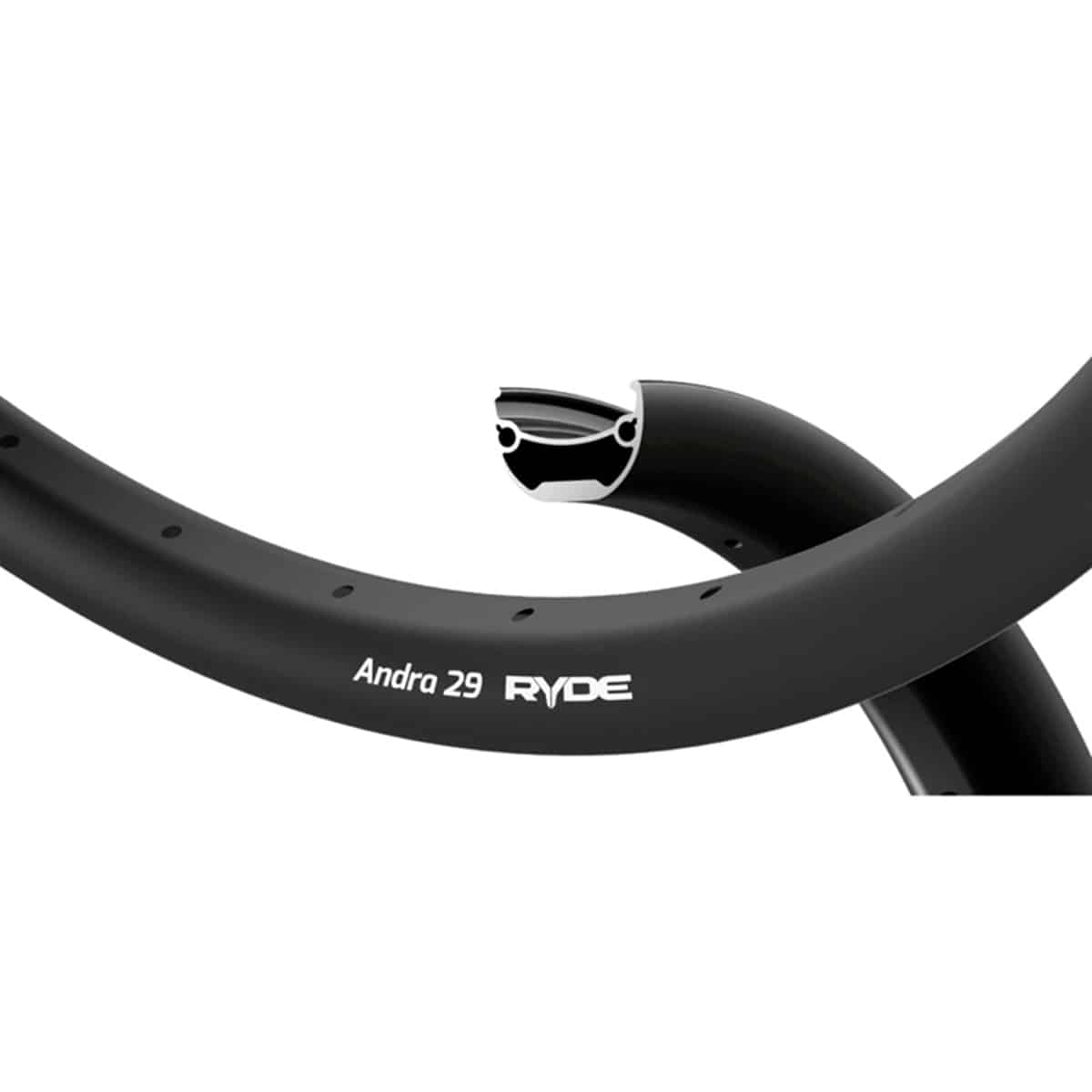 Ryde Velg 27.5 Inch Andra 29D Disc 32 Gaats 14mm Zwart Aluminium
