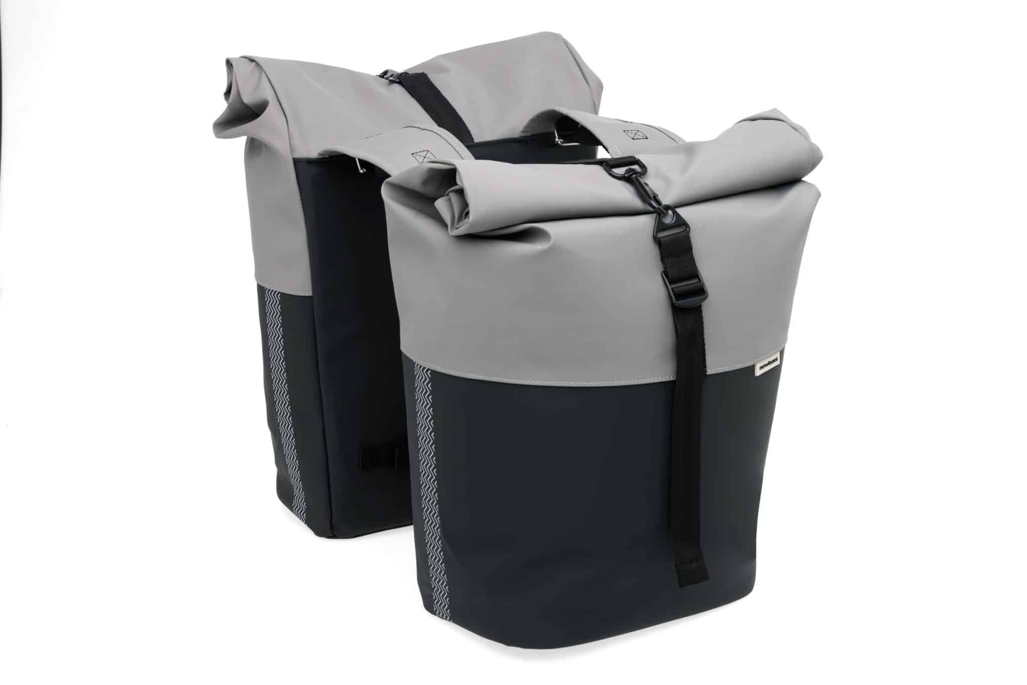 New Looxs Fietstas Dubbel Nyborg Grijs/Zwart 34L