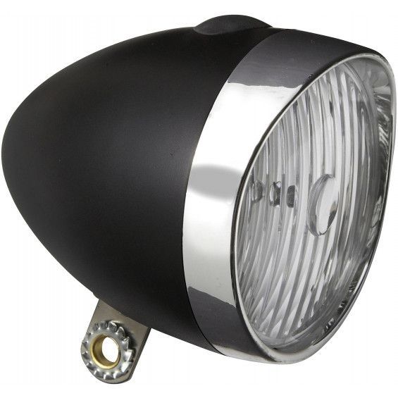 Edge Retro koplamp 3 led zwart met chromen rand